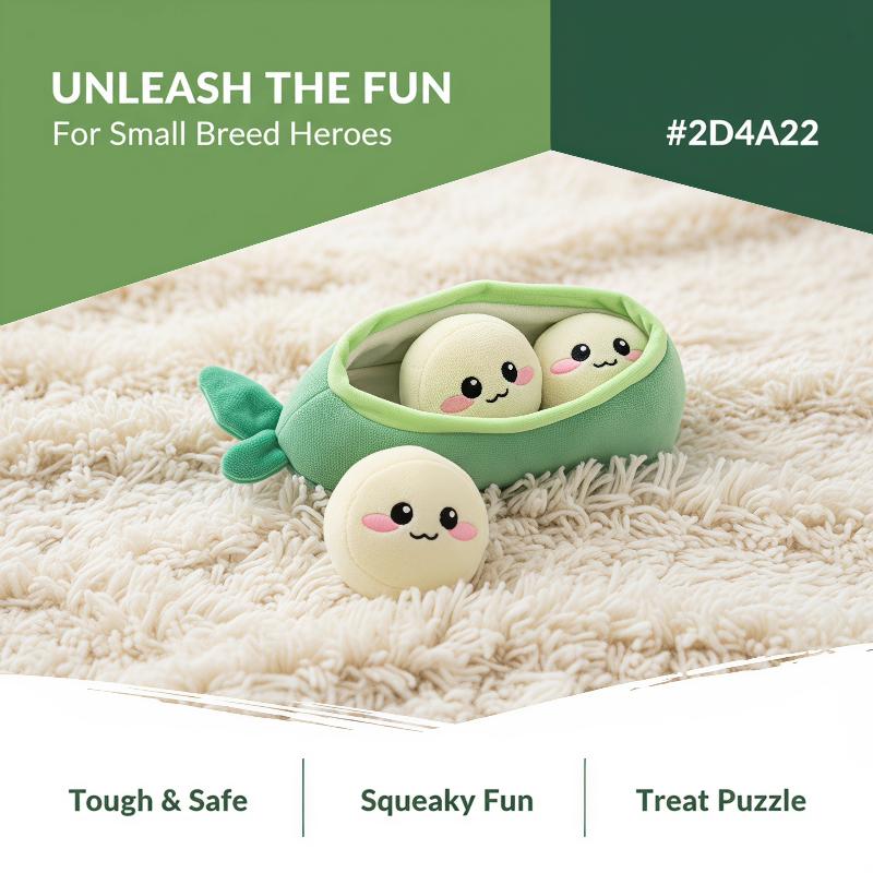 Interactive Squeaky Plush Dog Toy - 1 Adet Küçük Köpek Bezelye Kabuğu