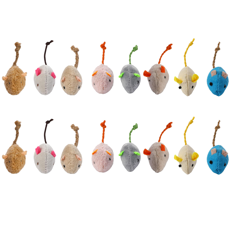 Catnip Interactive Plush Mouse - 16 Adet İnteraktif Kedi Fare Oyuncakları,