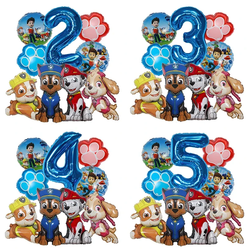 Dog Toys - 9 adet Karikatür Paw Patrol Folyo